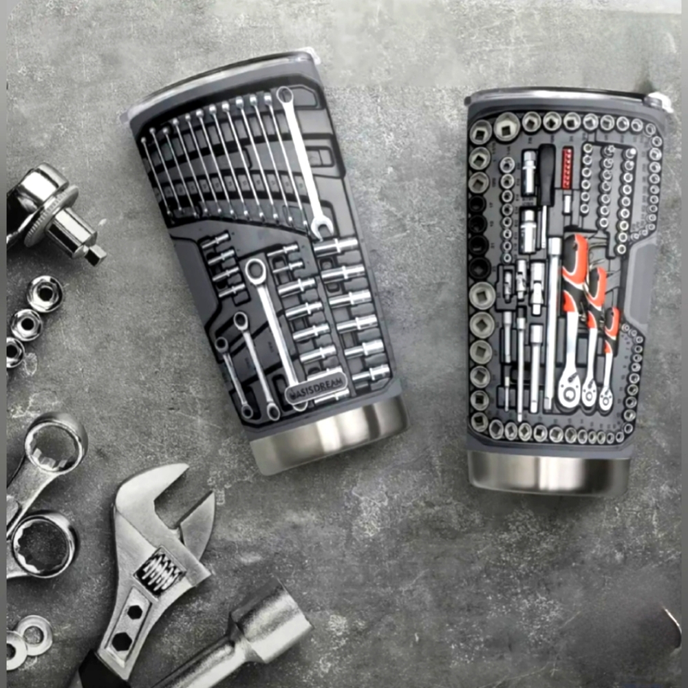 Men's Stainless Steel Mechanic Style Tumbler